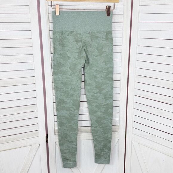 Gymshark Adapt Camo Seamless Leggings Green Small High Rise Ankle - Picture 2 of 12